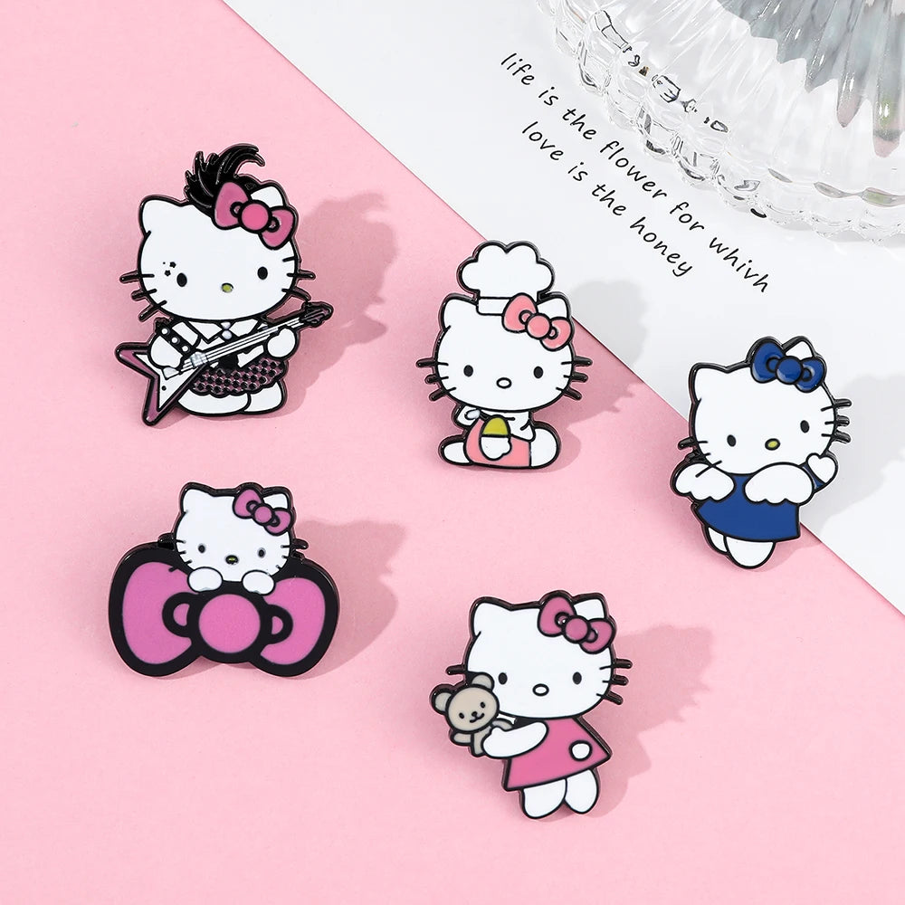 Anime Kitty Cat Enamel Brooch