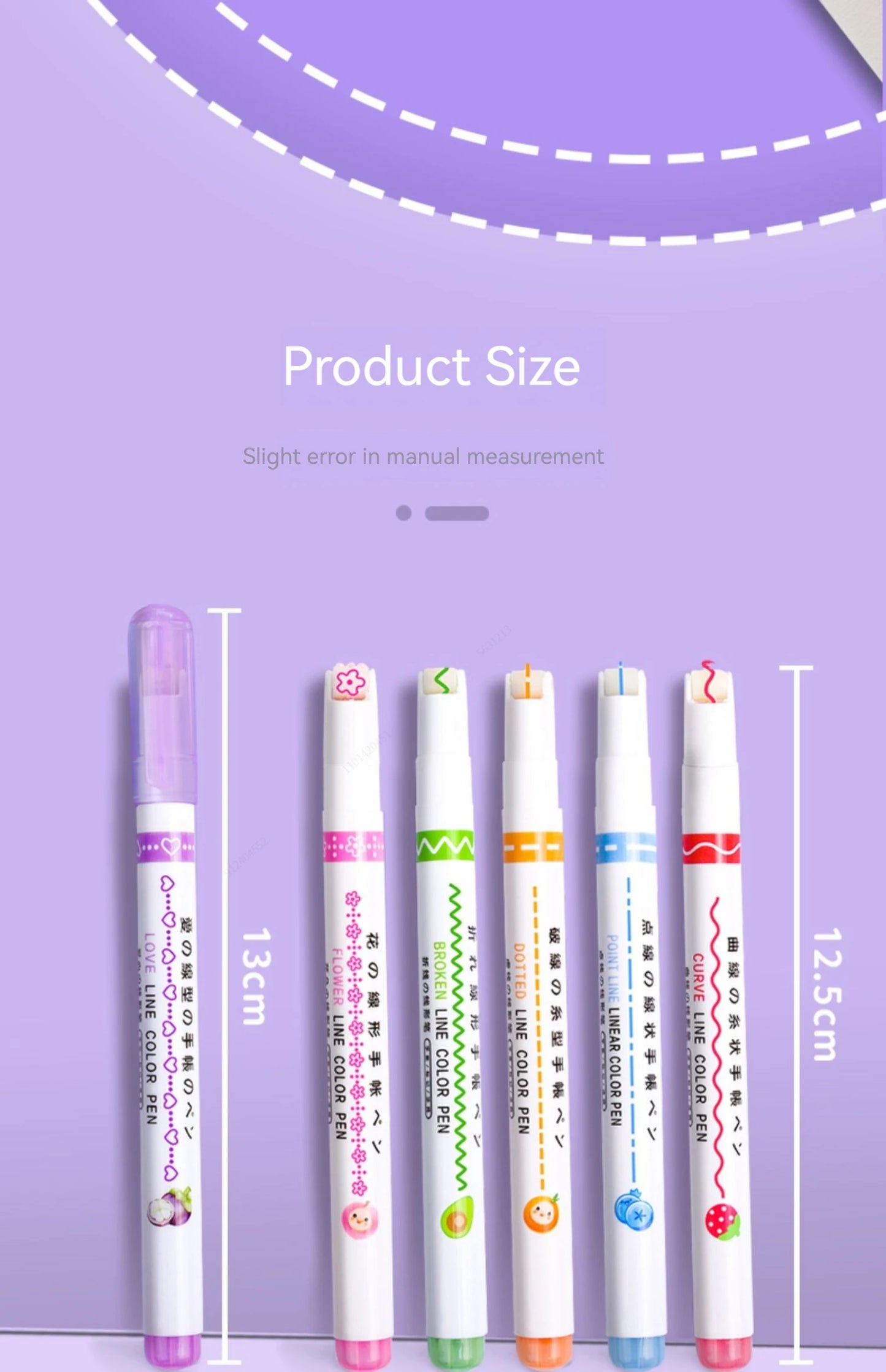 Flower Line Shape Highlighter Pen Set