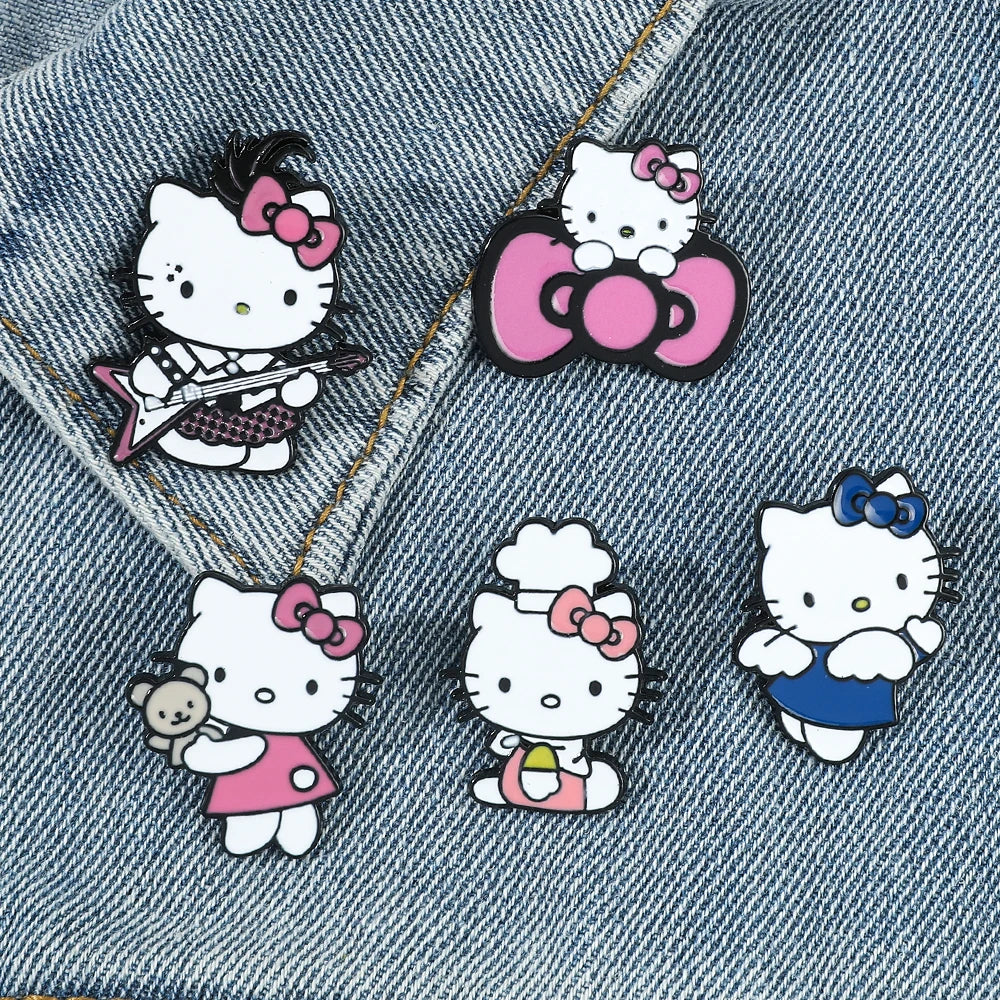 Anime Kitty Cat Enamel Brooch