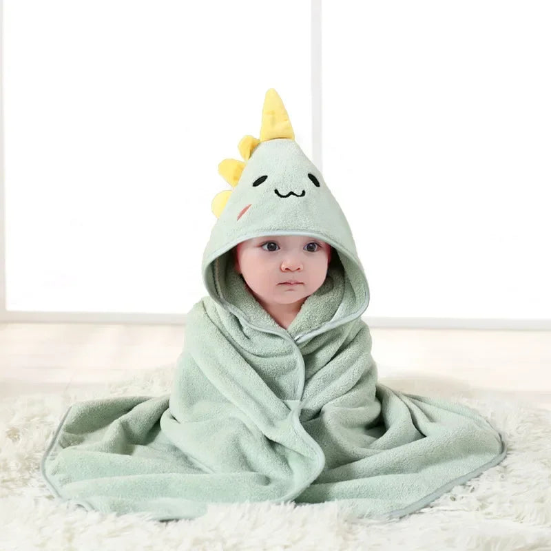 Cartoon Baby Bath Towel Hooded Swaddle Wrap