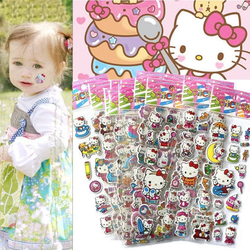12pcs Hello Kitty 3D Bubble Stickers