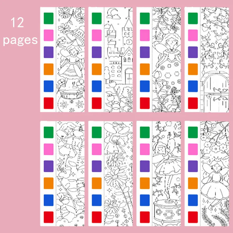 12 Pages Children's Watercolor Coloring Book