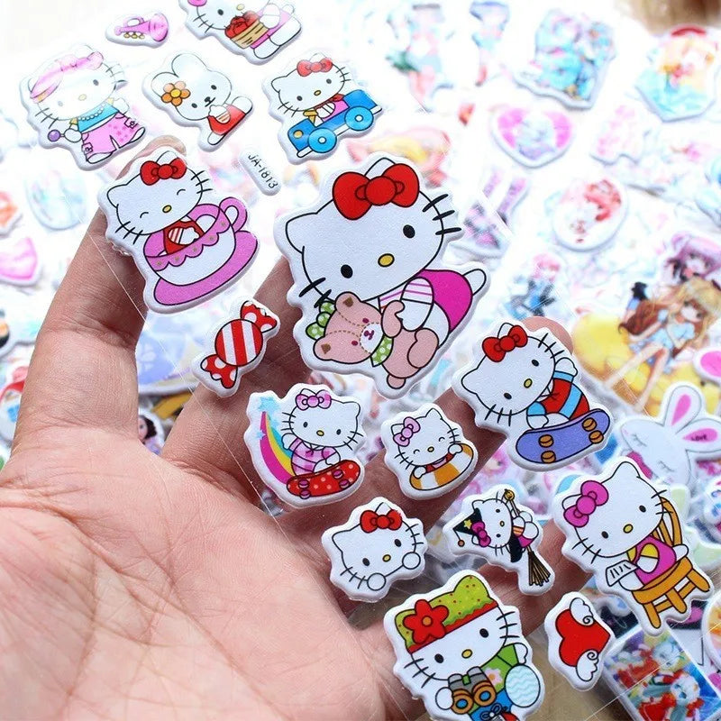 12pcs Hello Kitty 3D Bubble Stickers