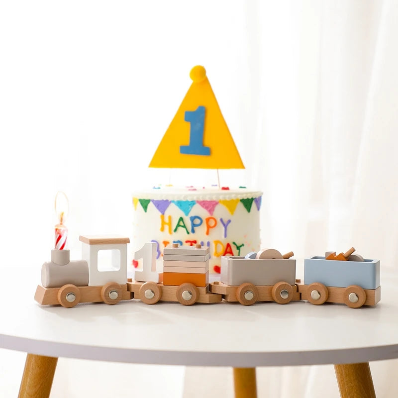 Wooden Train Birthday Toy