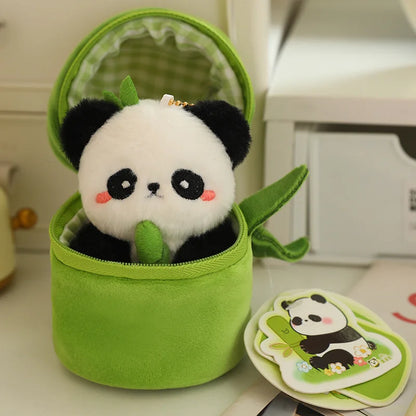 Cute 10cm Bamboo Panda Plush Toy Small Pendant