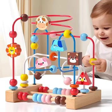 Montessori Wooden Roller Coaster Bead Maze Abacus