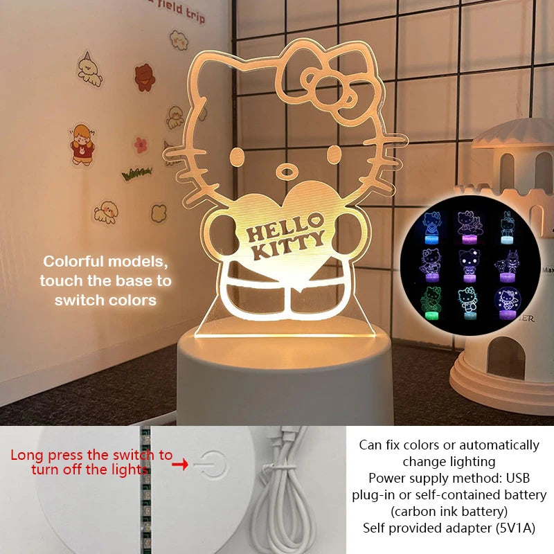 Hello Kitty KEROKERO KEROPPI My Melody Night Light