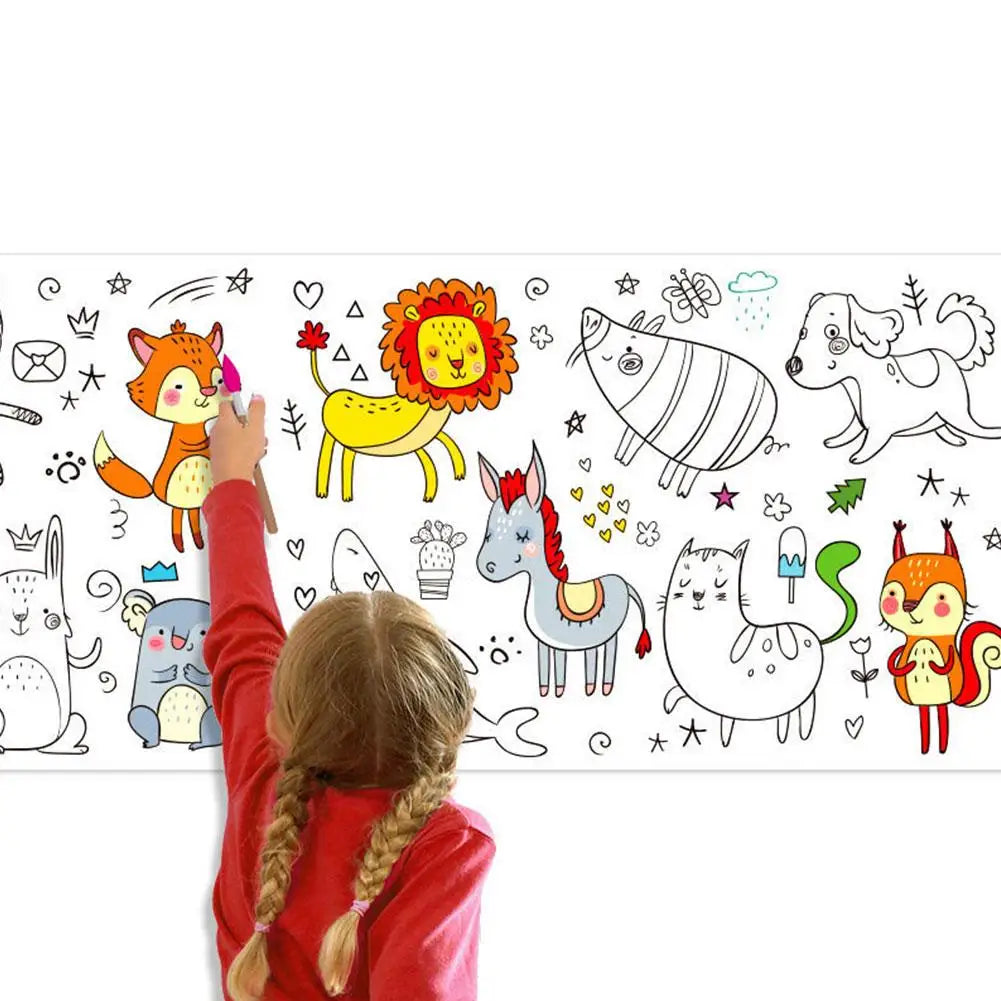 Children's Drawing Roll Sticky Colour Filling Paper