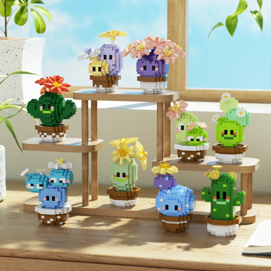 DIY Mini Potted Cactus Building Block Set