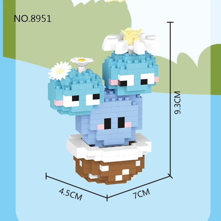 DIY Mini Potted Cactus Building Block Set