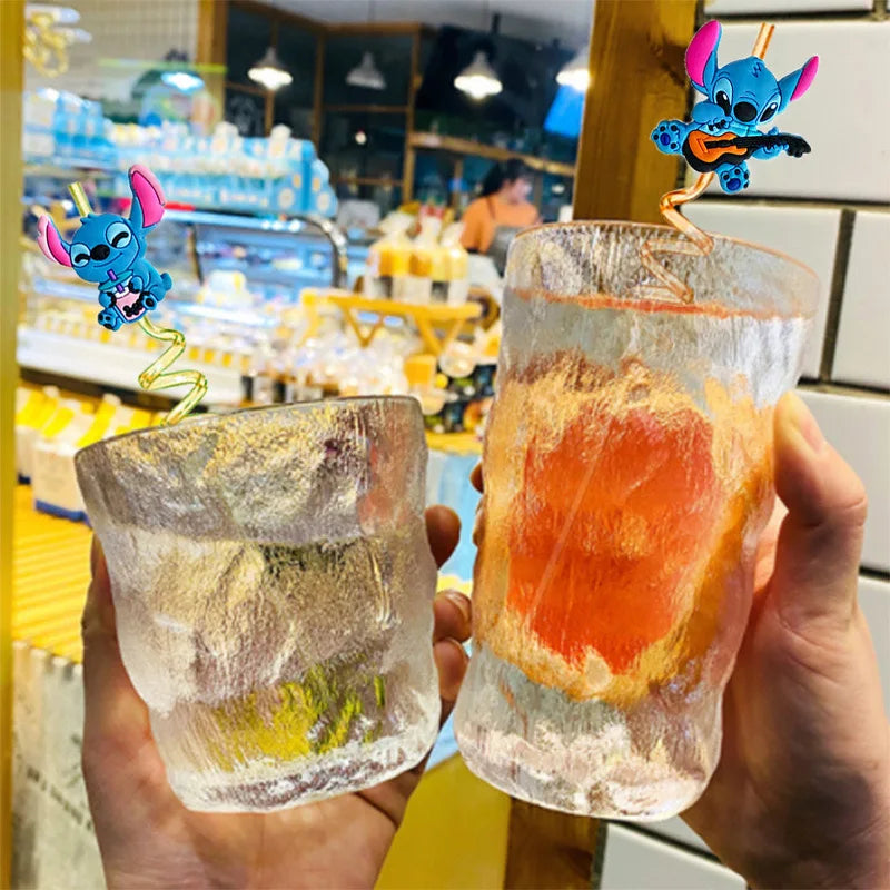 8PCS Stitch Reusable Straw Cartoon Disney Birthday Party Supplies Creative Drinking Tea straw Lilo&Stitch Anime Gifts For Kids