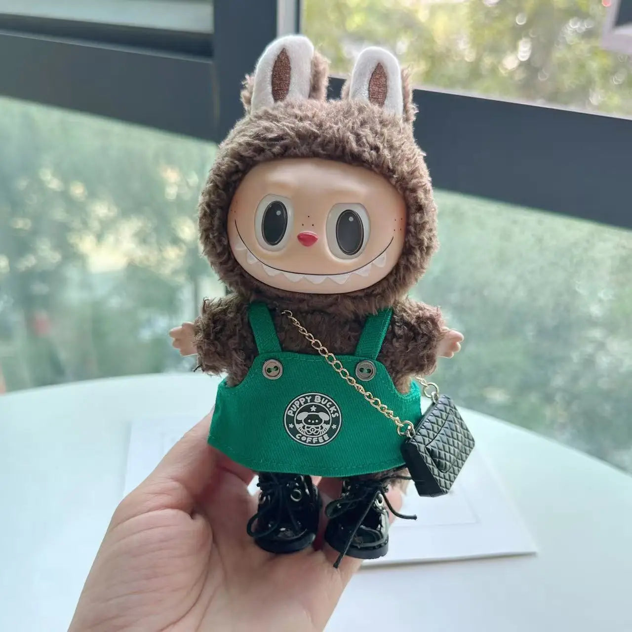Labubu Green Coffee, Christmas Outfit  Set