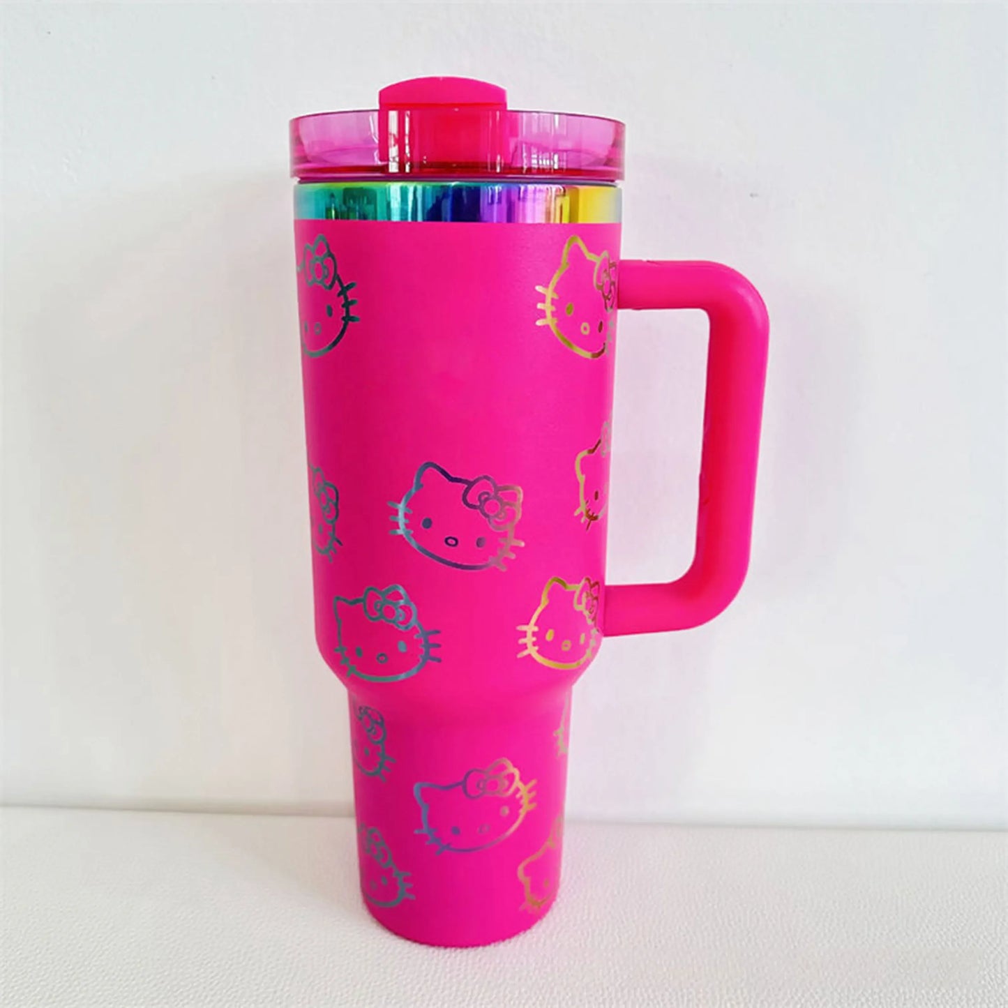 Hello Kitty 40oz Stainless Steel Travel Mug with Handle and Straw Lid