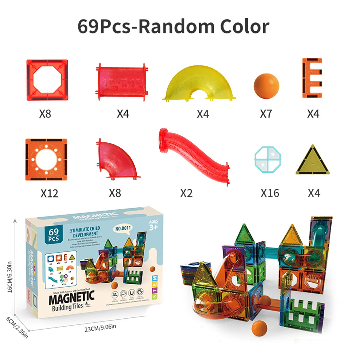Light Magnetic Tiles Building Blocks