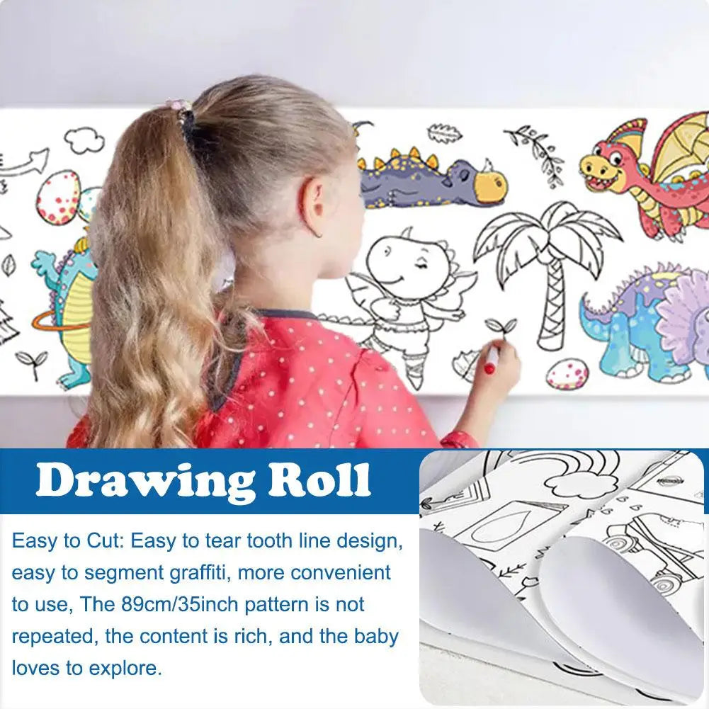 Children's Drawing Roll Sticky Colour Filling Paper