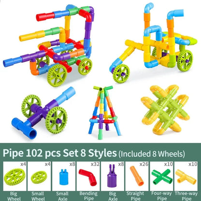 DIY Water-Pipe Building Blocks Educational Toy for Kids