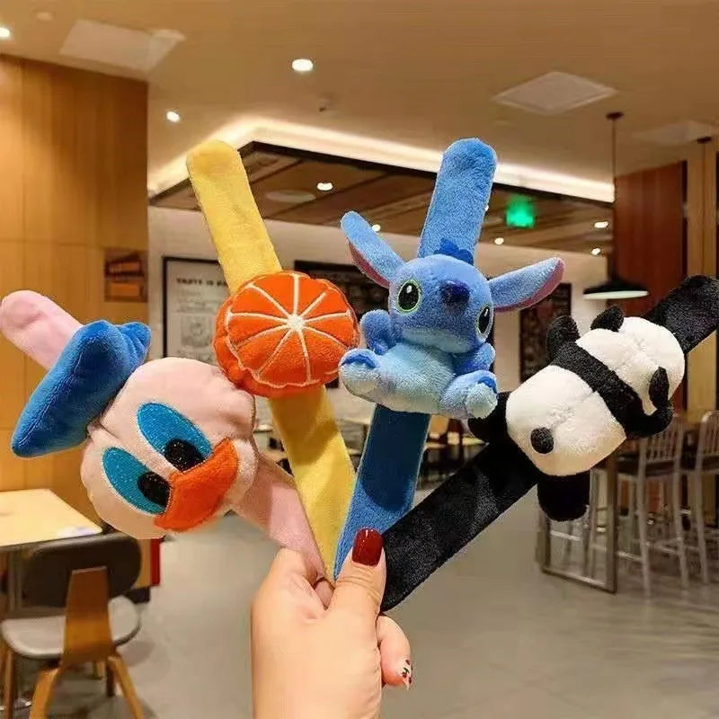 Disney Lilo & Stitch Wristband Cute Cartoon Stitch Kids Snap Circle Plush Wristband Doll Accessory Wedding Party Holiday Gift