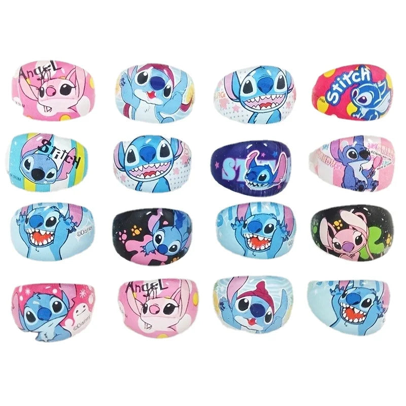 10pcs Disney Stitch Ring Cartoon Stitch Printed Acrylic Children's Ring, Children's Party Gift