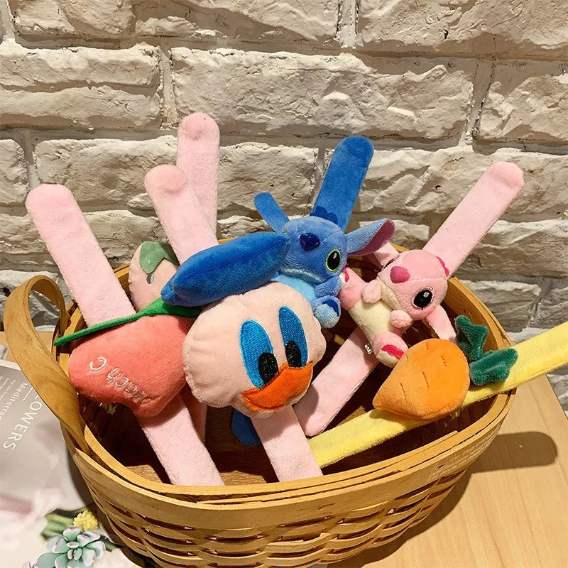 Disney Lilo & Stitch Wristband Cute Cartoon Stitch Kids Snap Circle Plush Wristband Doll Accessory Wedding Party Holiday Gift