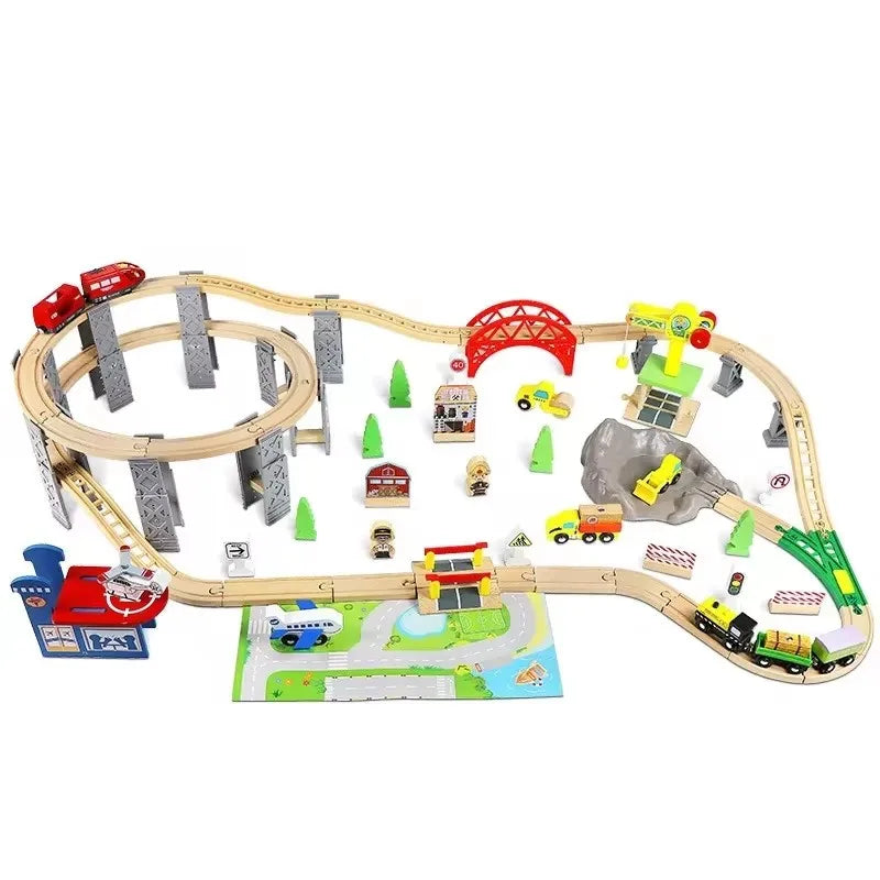 Wooden Train Tracks Set