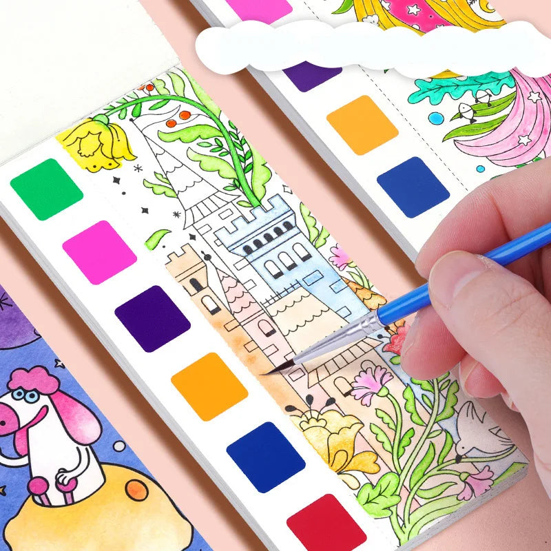 12 Pages Children's Watercolor Coloring Book