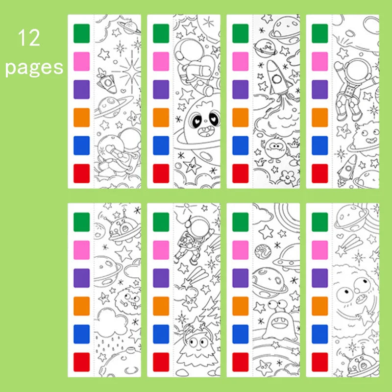 12 Pages Children's Watercolor Coloring Book