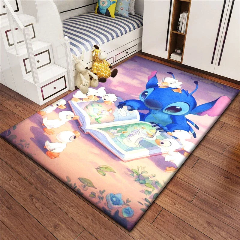 Stitch Cartoon Carpet Rug for Living Room Bedroom Decoration Picnic Camp Kitchen Carpet Crawling Carpet Decoration