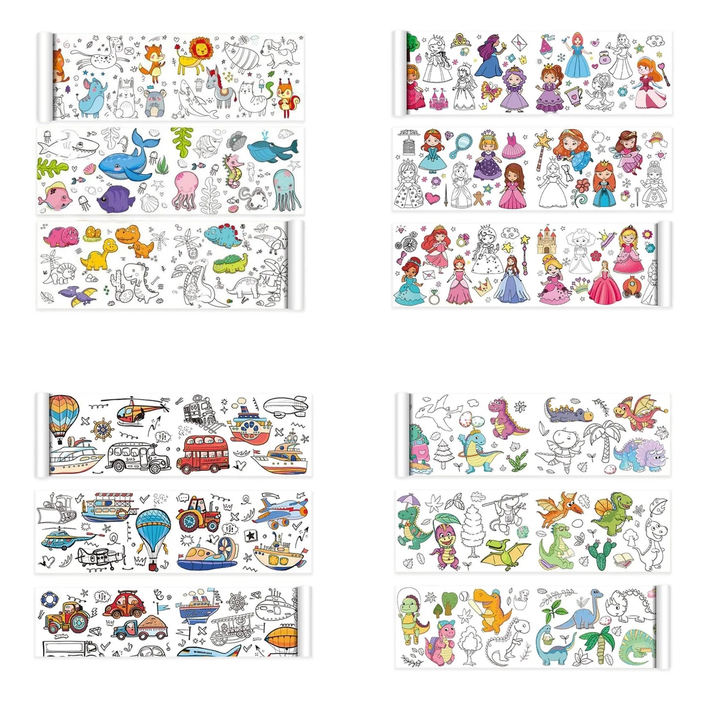 Children's Drawing Roll Sticky Colour Filling Paper