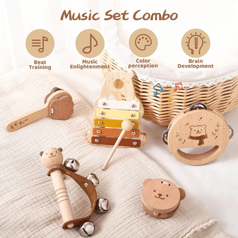 Kids Wooden Montessori Musical Instruments